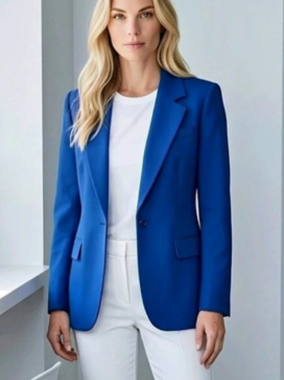 Vintage 80s Royal Blue 100% Virgin Wool Pendleton Blazer Jacket Size 10